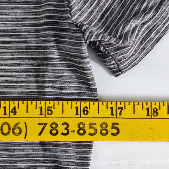 ZYIA Active active wear short sleeve T-shirt grey with stripes women's size XS - Picture 7 of 8